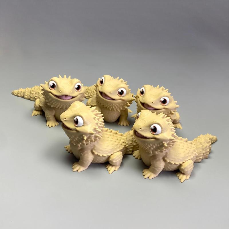 3D Printing Lizard - 3D Printed Cute Bearded Dragon Figurine