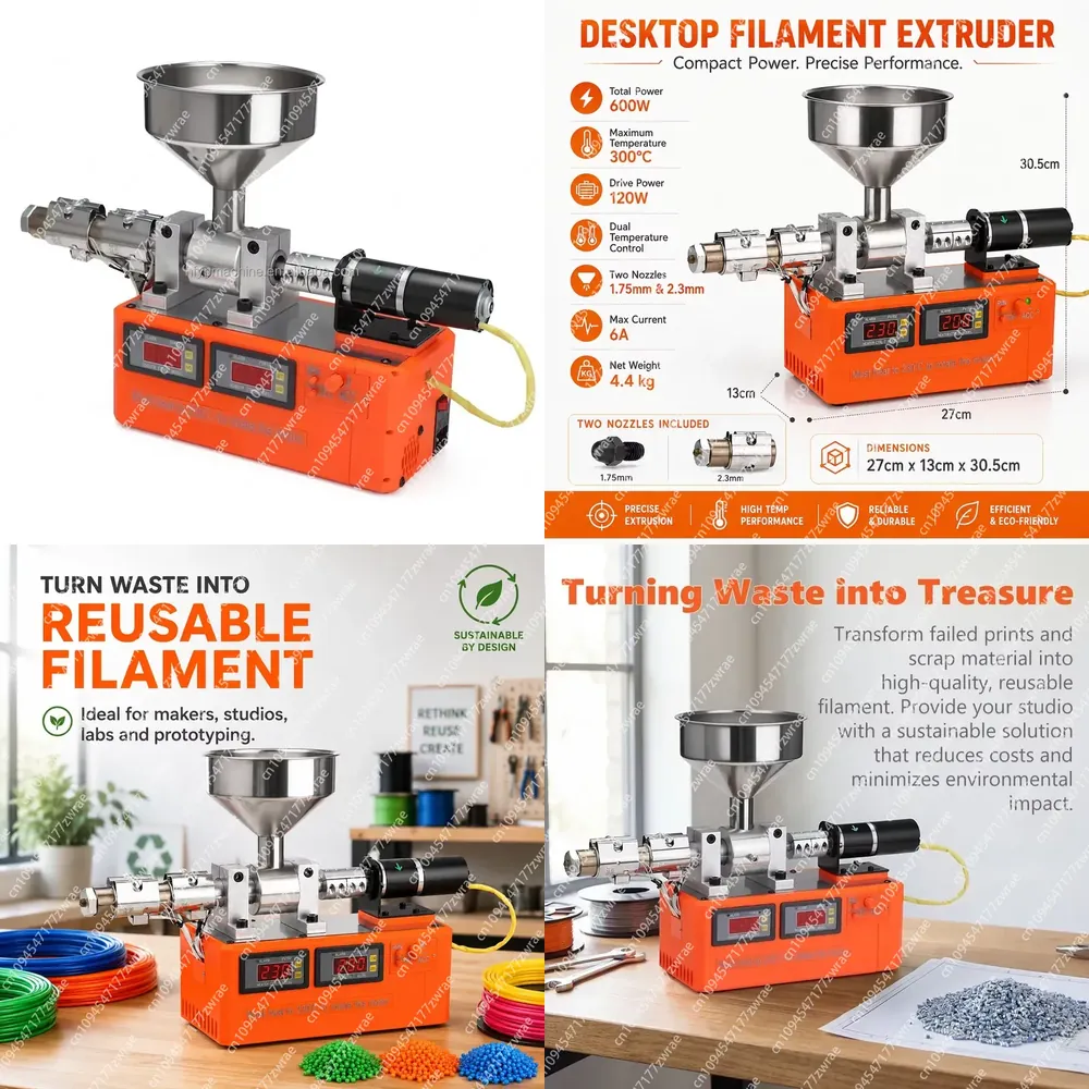 3D Printing Waste - Desktop 3D Printing Filament Extruder Waste